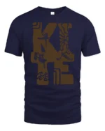 Abstract Number 42 Graphic Tee Minimal Artistic Style Mood - navy t-shirt on white background