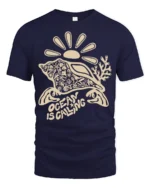 Ocean Is Calling Sea Turtle Graphic Tee Coastal Travel Mood - navy t-shirt on white background