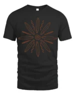 Tribal Sun Symbol Graphic Tee Spiritual Energy Vintage Style - black t-shirt on white background