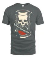 Times Running Out Skull Hourglass Graphic Tee Gothic Tshirt - gray t-shirt on white background
