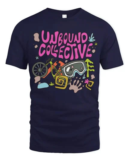 Unbound Collective Adventure Graphic Tee Outdoor Fun Tshirt - navy t-shirt on white background