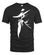 Mysterious Shadow Spy Silhouette Graphic Tee Minimal Tshirt - black t-shirt on white background