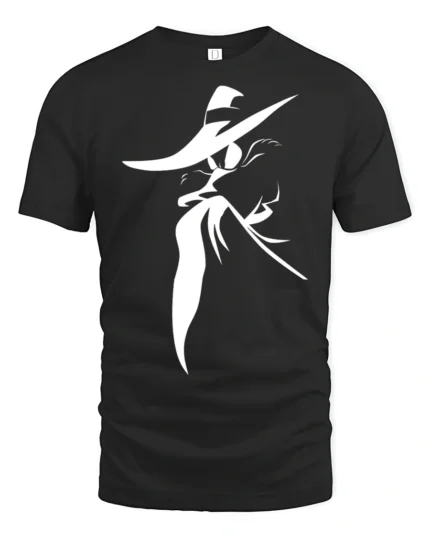 Mysterious Shadow Spy Silhouette Graphic Tee Minimal Tshirt - black t-shirt on white background