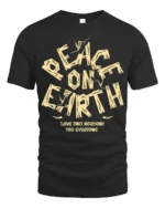 Peace On Earth Dove Graphic Tee Vintage Love Harmony Tshirt - black t-shirt on white background