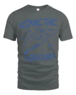 Save The Ocean Whale Diver Conservation Graphic Tee - gray t-shirt on white background