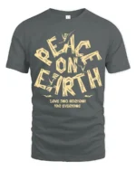 Peace On Earth Dove Graphic Tee Vintage Love Harmony Tshirt - gray t-shirt on white background