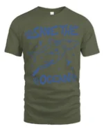 Save The Ocean Whale Diver Conservation Graphic Tee - military green t-shirt on white background