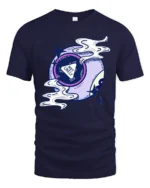 Not Likely Magic Eight Ball Graphic Tee Cosmic Humor Tshirt - navy t-shirt on white background