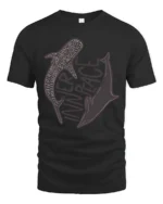 Inner Peace Whale Shark Dolphin Ocean Life Graphic Tee Calm Tshirt - black t-shirt on white background