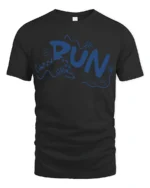 Run Club Playful Cartoon Style Graphic Tee Fun Active Vibes Tshirt - black t-shirt on white background