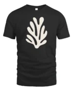 Minimal Coral Reef Ocean Graphic Tee Clean Aesthetic Beach Tshirt - black t-shirt on white background