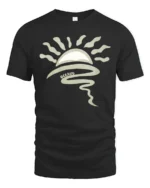 Oceano Sunrise Wave Minimalist Beach Vibe Adventure Tee Aesthetic Tshirt - black t-shirt on white background