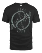 Ocean Sun Yin Yang Boho Spiritual Balance Art Tee Aesthetic Tshirt - black t-shirt on white background
