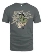 Breakdance Street Style Break Cant You Break Graphic Tee Cool Tshirt - gray t-shirt on white background