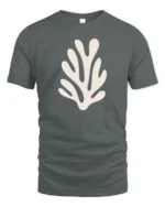 Minimal Coral Reef Ocean Graphic Tee Clean Aesthetic Beach Tshirt - gray t-shirt on white background