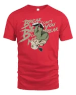 Breakdance Street Style Break Cant You Break Graphic Tee Cool Tshirt - red t-shirt on white background