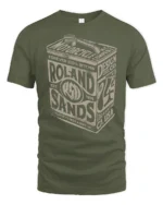 Vintage Motor Oil Rolando Sands Garage Style Graphic Tee Retro Tshirt - military green t-shirt on white background