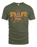 No Bad Days Palm Tree Beach Vibe Positive Energy Graphic Tee Tshirt - military green t-shirt on white background