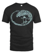 Stay Salty Penguin Surf Wave Graphic Tee Fun Beach Vibes Tshirt - black t-shirt on white background