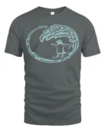 Stay Salty Penguin Surf Wave Graphic Tee Fun Beach Vibes Tshirt - gray t-shirt on white background