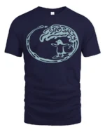 Stay Salty Penguin Surf Wave Graphic Tee Fun Beach Vibes Tshirt - navy t-shirt on white background