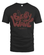 Baby Wave Club Surf Graphic T Shirt Retro Beach Vibe Tee - black t-shirt on white background