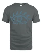 Born To Ride Eye Graphic T Shirt Retro Biker Spirit Tee - gray t-shirt on white background