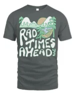 Rad Times Ahead Camping T Shirt Retro Nature Adventure Tee - gray t-shirt on white background