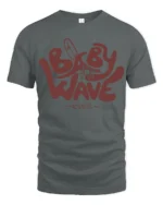 Baby Wave Club Surf Graphic T Shirt Retro Beach Vibe Tee - gray t-shirt on white background