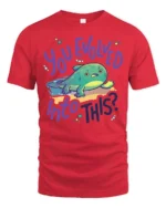 You Evolved Into This Funny Axolotl Graphic T Shirt Tee - red t-shirt on white background