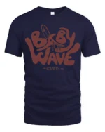 Baby Wave Club Surf Graphic T Shirt Retro Beach Vibe Tee - navy t-shirt on white background