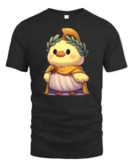 Cute Roman Duck Emperor Graphic Tee Funny History Tshirt - black t-shirt on white background