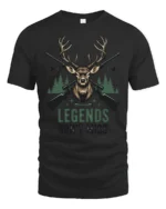 Legends Dont Miss Deer Hunting Graphic Tee Outdoor Tshirt - black t-shirt on white background