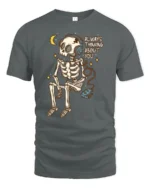 Always Thinking About You Skeleton Music Lover Tee Tshirt - gray t-shirt on white background