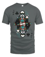 Funny King Card Stoner Graphic Tee Cool Playing Card Tshirt - gray t-shirt on white background