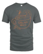 Coffee And Waves Surf Vibe Graphic Tee Beach Lover Tshirt - gray t-shirt on white background