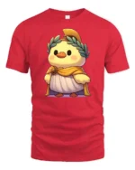 Cute Roman Duck Emperor Graphic Tee Funny History Tshirt - red t-shirt on white background