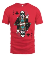 Funny King Card Stoner Graphic Tee Cool Playing Card Tshirt - red t-shirt on white background