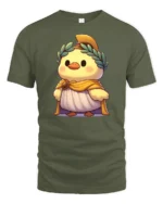 Cute Roman Duck Emperor Graphic Tee Funny History Tshirt - military green t-shirt on white background