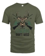 Legends Dont Miss Deer Hunting Graphic Tee Outdoor Tshirt - military green t-shirt on white background