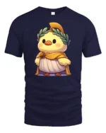 Cute Roman Duck Emperor Graphic Tee Funny History Tshirt - navy t-shirt on white background