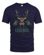 Legends Dont Miss Deer Hunting Graphic Tee Outdoor Tshirt - navy t-shirt on white background