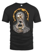 Funny Grim Reaper Coffee Lover T Shirt Cute Skeleton Tee - black t-shirt on white background