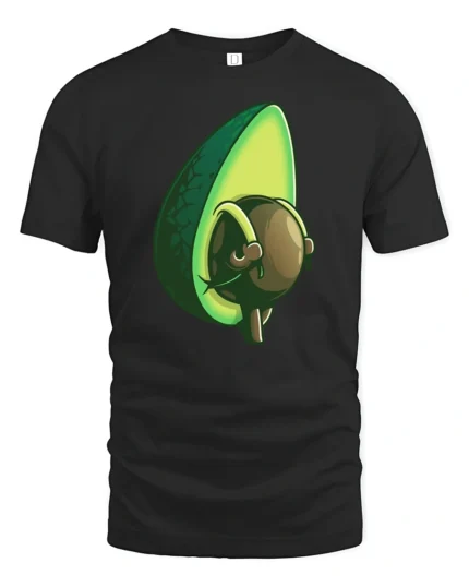 Funny Avocado With Big Attitude Cute Cartoon Food T Shirt - black t-shirt on white background