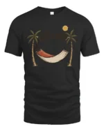 Chill Out Hammock Beach Vibes Relax Summer Graphic T Shirt - black t-shirt on white background
