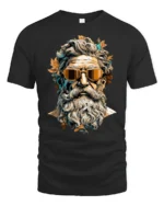 Cool Greek God With Sunglasses Artistic Portrait Graphic T Shirt - black t-shirt on white background