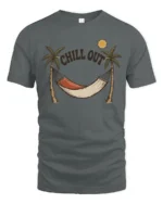 Chill Out Hammock Beach Vibes Relax Summer Graphic T Shirt - gray t-shirt on white background