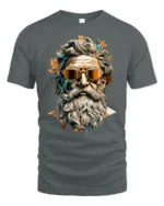 Cool Greek God With Sunglasses Artistic Portrait Graphic T Shirt - gray t-shirt on white background