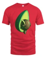 Funny Avocado With Big Attitude Cute Cartoon Food T Shirt - red t-shirt on white background