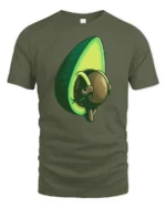 Funny Avocado With Big Attitude Cute Cartoon Food T Shirt - military green t-shirt on white background
